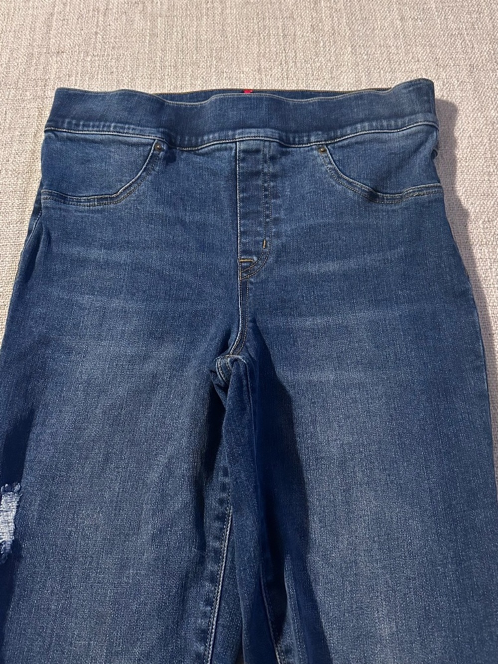 SPANX Distressed Ankle Skinny Jean Legging Sleek Chic Stretch Cottagecore Wmn M - Picture 3 of 14